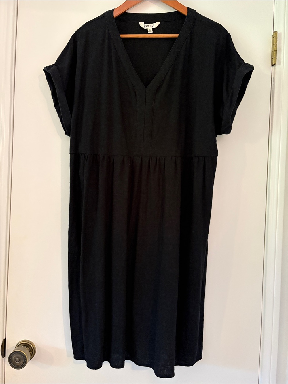 Black V-Neck Midi Dress